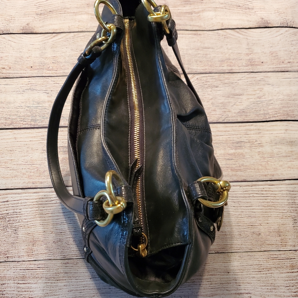 Large Alexandra Python Chain Leather Shoulder Ba - image 4